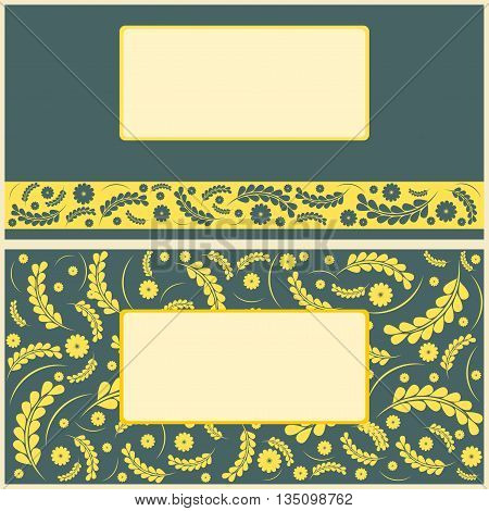 set of greeting cards design. Flloral background.