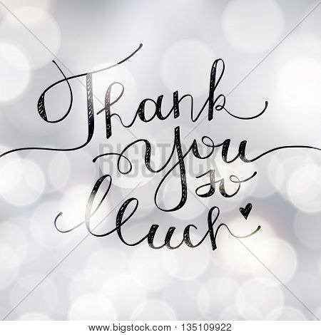 thank you so much, vector handwritten lettering