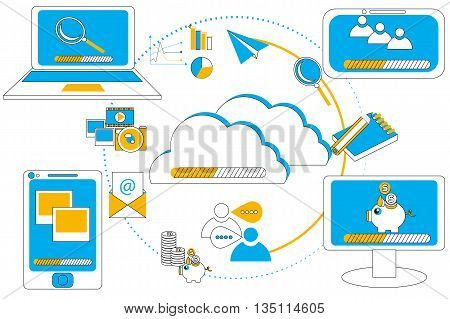 Business Cloud Computing Thin Line.eps