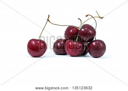 Close up Cherry isolated on white background