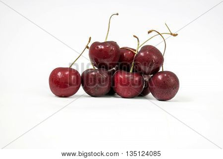 Many Cherries isolated on a white background