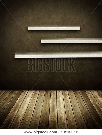 muur planken op grunge interieur