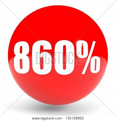 Discount 860 Percent Off. 3D Illustration.