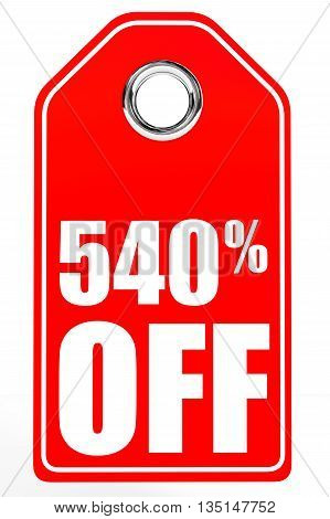 Discount 540 Percent Off. 3D Illustration.