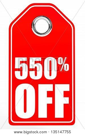 Discount 550 Percent Off. 3D Illustration.