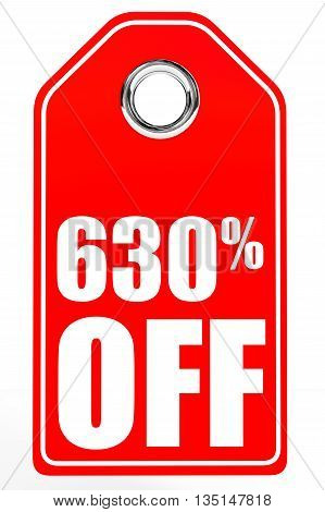 Discount 630 Percent Off. 3D Illustration.