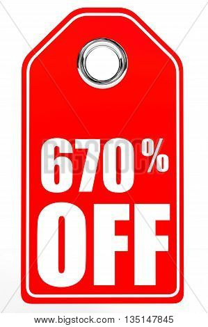 Discount 670 Percent Off. 3D Illustration.
