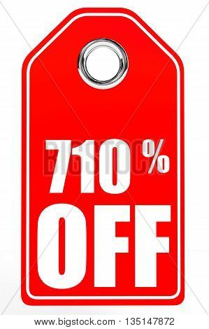 Discount 710 Percent Off. 3D Illustration.
