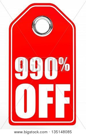 Discount 990 Percent Off. 3D Illustration.