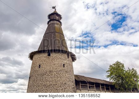 Pskov, Russia - June 6 : Pskov Kremlin at the confluence of two rivers, the Great and Pskov in Russia. Birthday of the great writer Alexander Pushkin , on June 6, 2016.