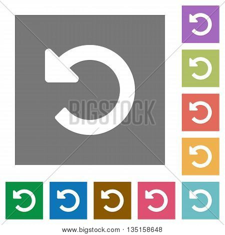 Undo changes flat icon set on color square background.
