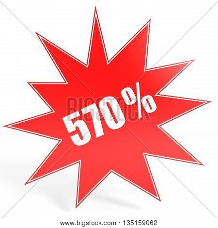 Discount 570 Percent Off. 3D Illustration.
