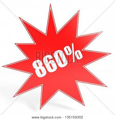 Discount 860 Percent Off. 3D Illustration.