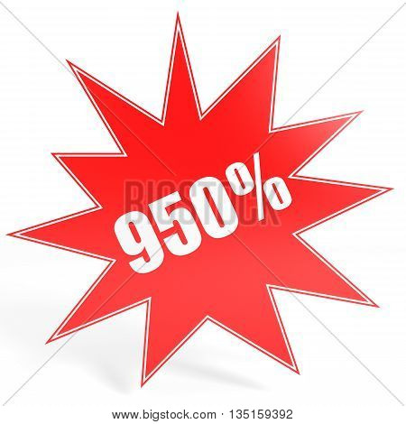 Discount 950 Percent Off. 3D Illustration.
