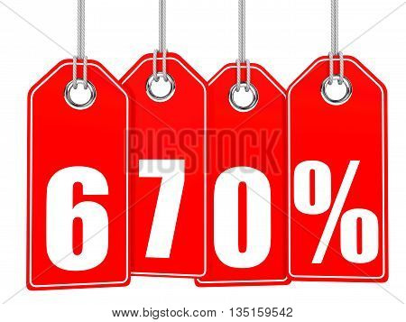 Discount 670 Percent Off. 3D Illustration.