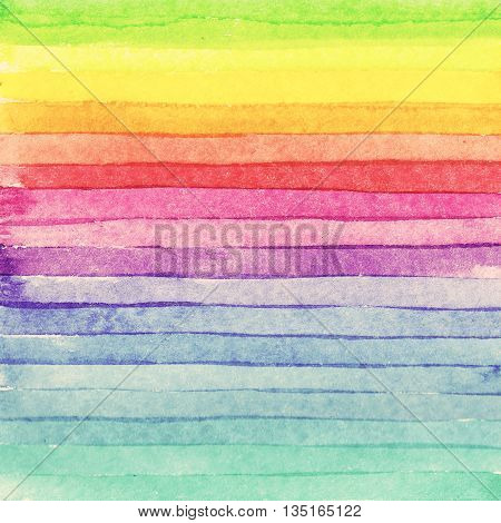 Striped hand drawn watercolor background. Raster version. Brigth colors. Watercolor composition for scrapbook elements or print.