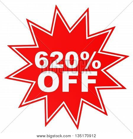 Discount 620 Percent Off. 3D Illustration.