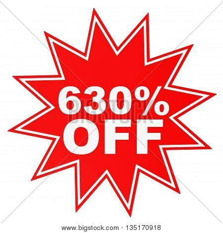 Discount 630 Percent Off. 3D Illustration.