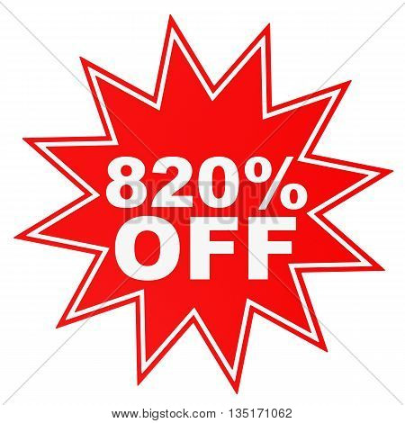 Discount 820 Percent Off. 3D Illustration.