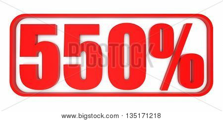 Discount 550 Percent Off. 3D Illustration.
