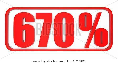 Discount 670 Percent Off. 3D Illustration.