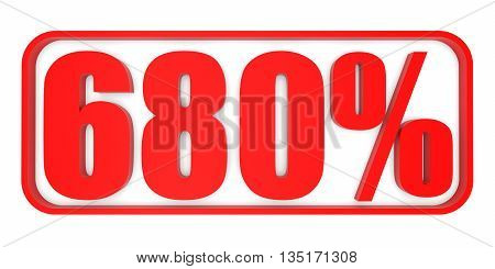Discount 680 Percent Off. 3D Illustration.
