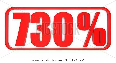 Discount 730 Percent Off. 3D Illustration.