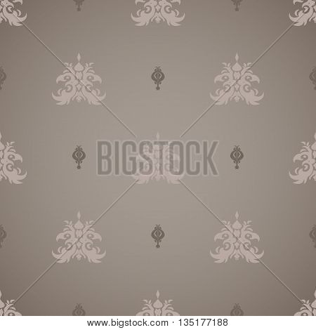 Beige and brown wallpaper-like seamless hand drawn background