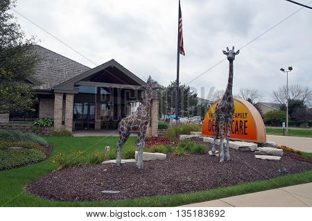 SHOREWOOD, ILLINOIS / UNITED STATES - AUGUST 30, 2015: Shorewood Family Dental offers a wide range of dental services in Shorewood.