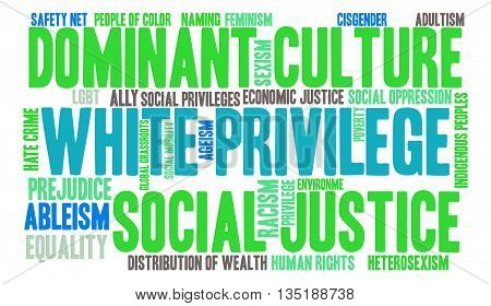 White Privilege word cloud on a white background.