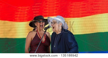 Boise, Idaho/usa - June 20, 2016: Two Women Siging During The Boise Pride Festival Concert