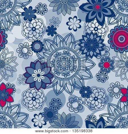 Mandala pattern floral elements decorative ornament. Seamless pattern background. Arab Asian ottoman motifs. Vector illustration