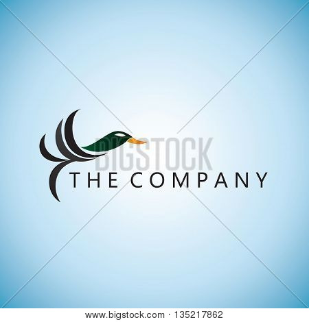 duck logo nature logo vector design on background