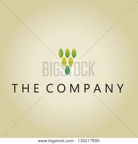 leaf logo design vector nature on background