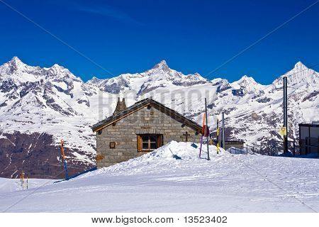 Ziegelhaus Alpen Gornergrat Matterhorn Schweiz