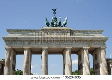Brandenburg Gate, landmark of German reunification, Berlin, Germany
