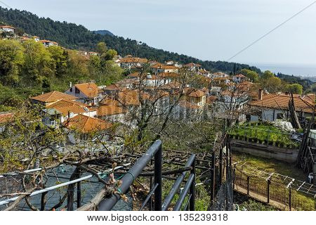 Panorama to village of Potamia, Thassos island,  East Macedonia and Thrace, Greece