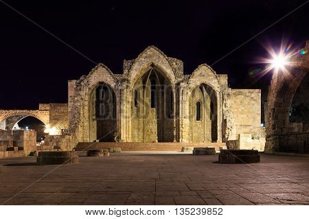 Remains of Church of the Virgin on the islans of Rhodes, Greece.