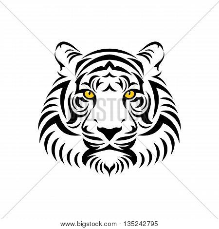 Tiger head logo or icon. Stock vector illustration.