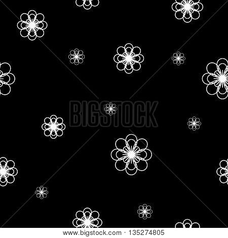 Flowers chaotic seamless pattern. Fashion graphic background design. Modern stylish abstract texture. Monochrome template 4 prints textiles wrapping wallpaper website etc Stock VECTOR illustration