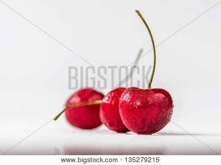 Group of fresh cherry in stuido shot