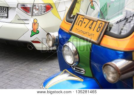 BANGKOK,THAILAND - JULY 16: A Google Maps car on view in central Bangkok as the internet giant announces the Thai capital has been added to its Street View utility on July 16,2013 in Bangkok,Thailand.