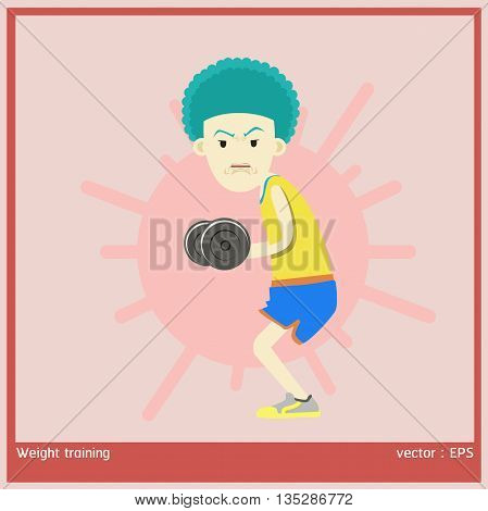 graphic vector  a boy exercise cartoon style