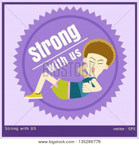 graphic vector  a boy exercise cartoon style