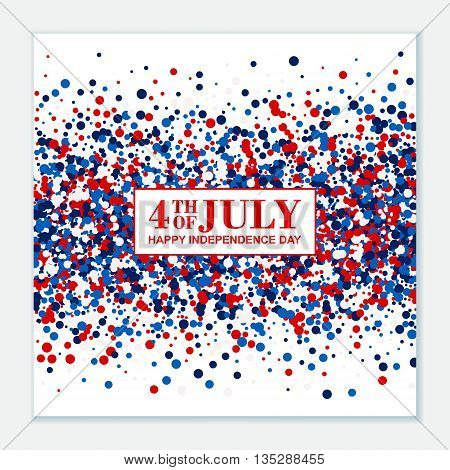 4th of July festive poster on scatter circles background.