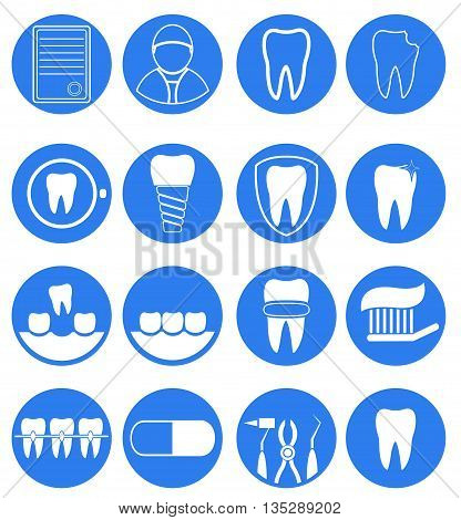 Dental icon set for dental Infographic. Vector