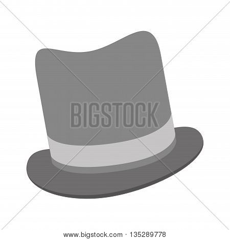 grey tophat vector illustration flat icon style