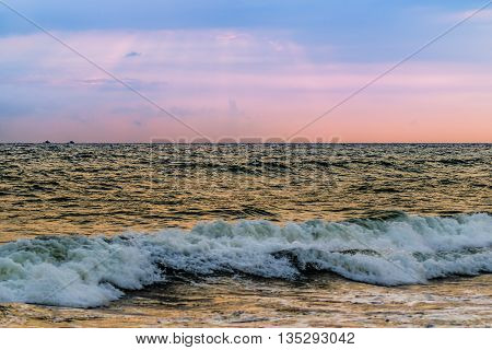 Sunset at Candolim Beach Goa at dusk