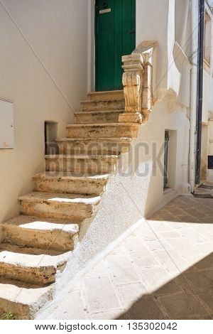 Perspective of an alleyway of Turi. Puglia. Italy.