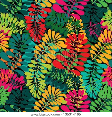 Leaves tropic seamless vector pattern. Summer pattern
